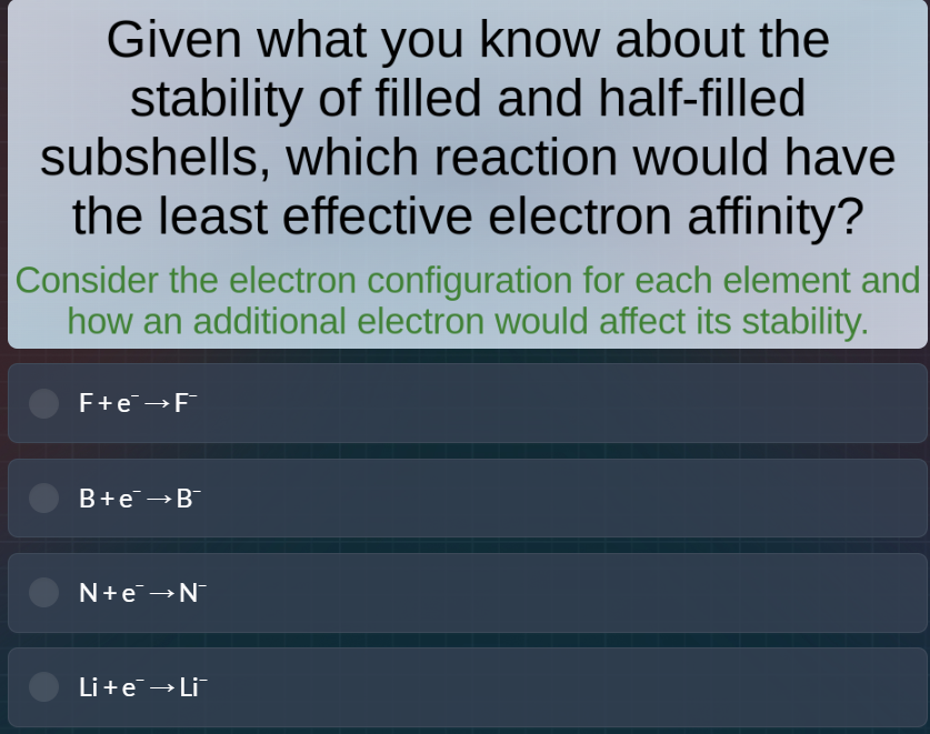 given what you know about the stability of filled and half-filled subsh…