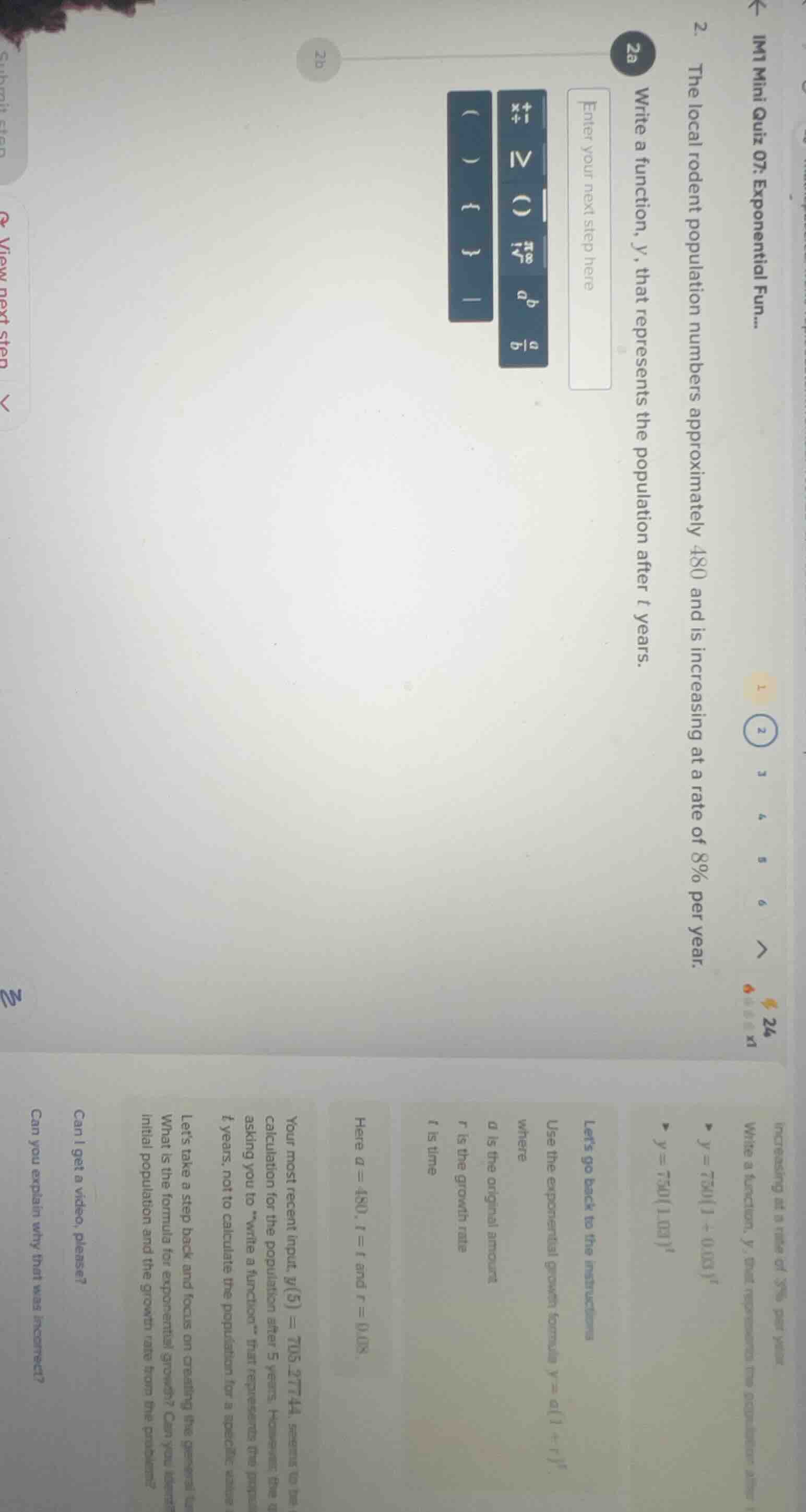 im1 mini quiz 07: exponential fun... 2. the local rodent population num…