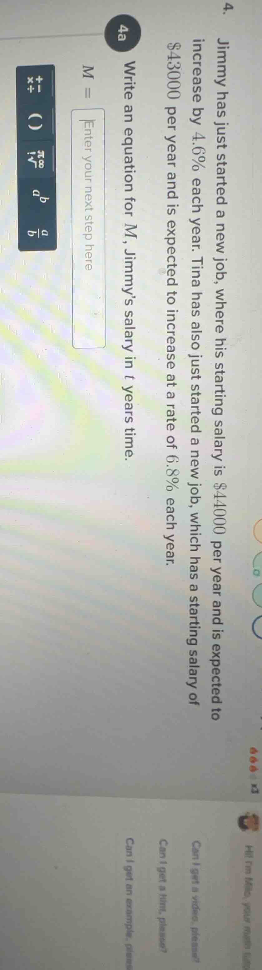 4. jimmy has just started a new job, where his starting salary is $4400…