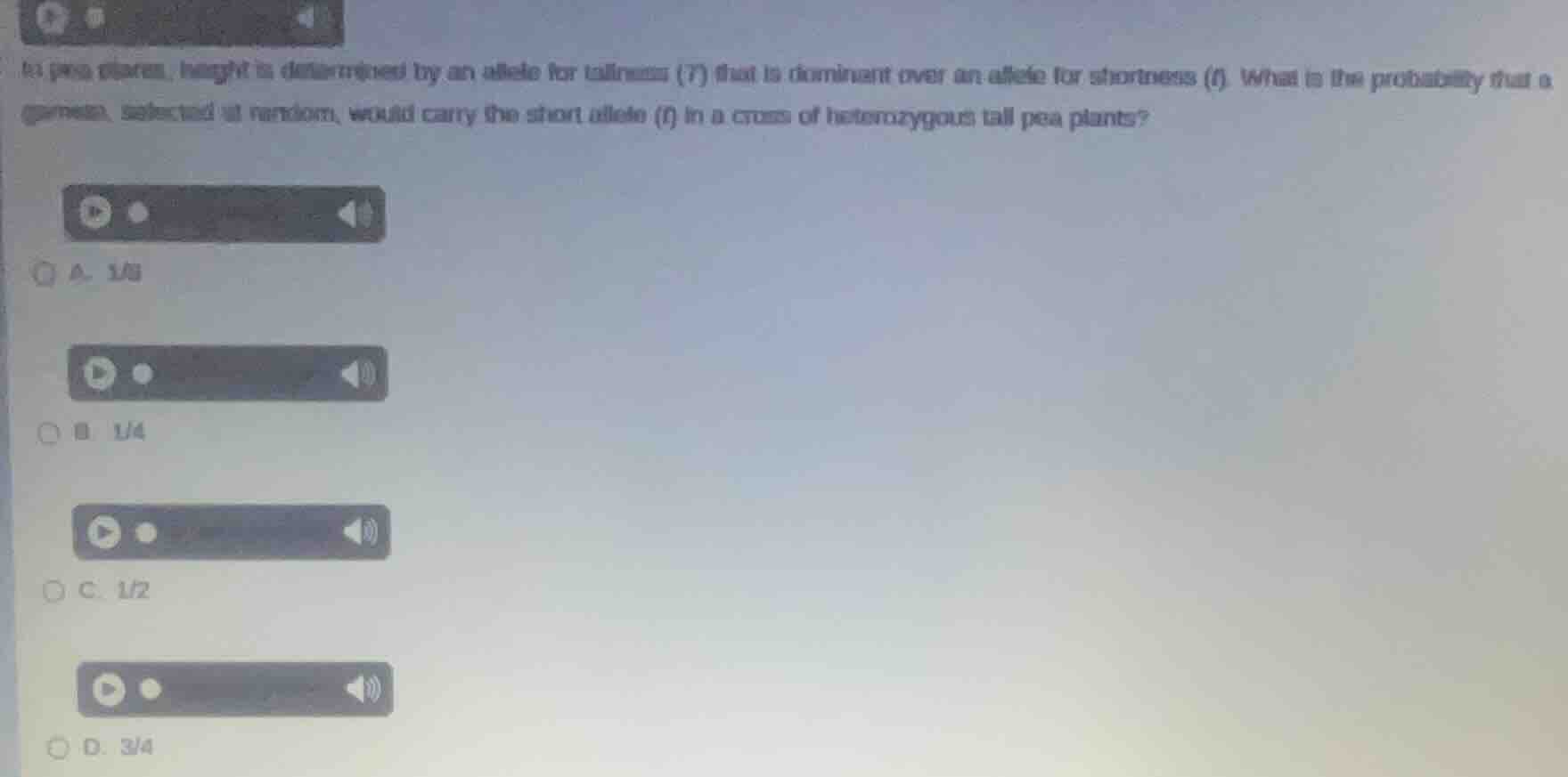 in pea plants, height is determined by an allele for tallness (t) that …