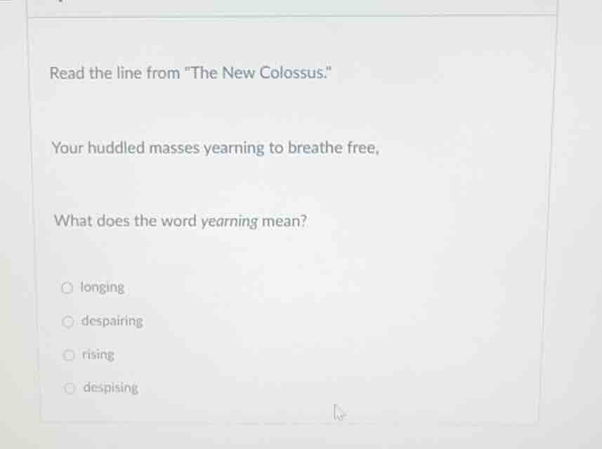 read the line from \the new colossus.\ your huddled masses yearning to …