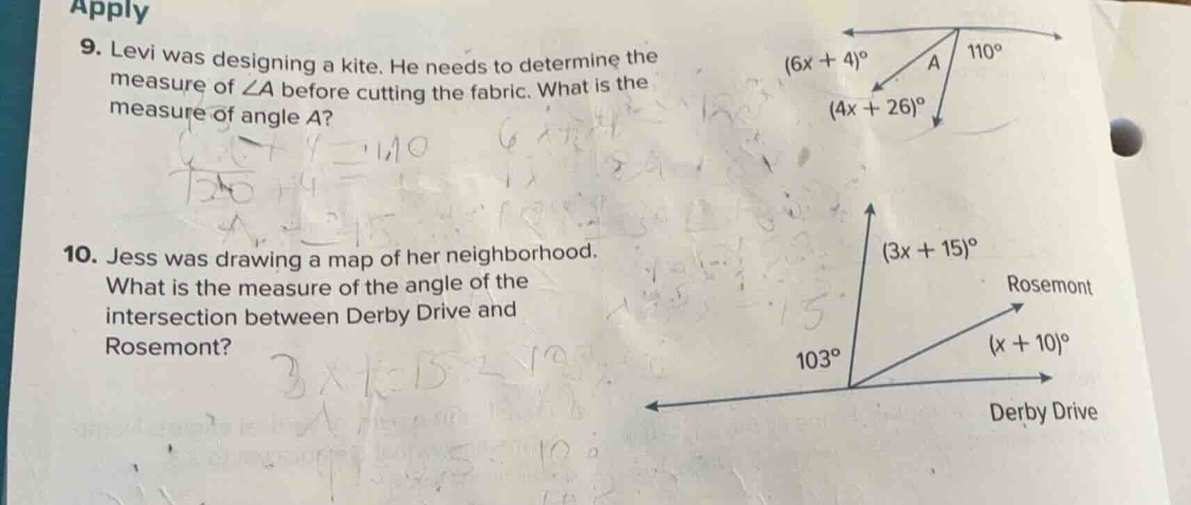 apply 9. levi was designing a kite. he needs to determine the measure o…