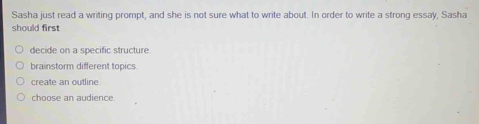 sasha just read a writing prompt, and she is not sure what to write abo…