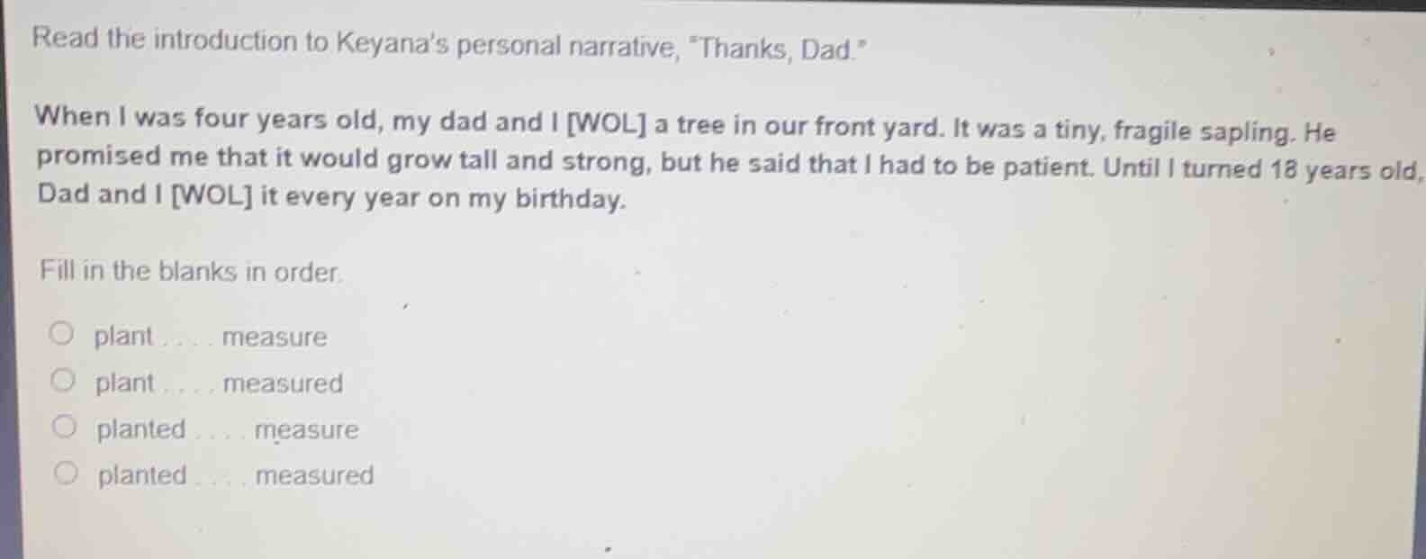 read the introduction to keyanas personal narrative, \thanks, dad.\ whe…