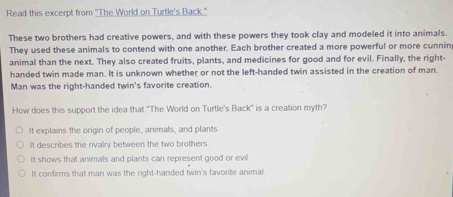 read this excerpt from \the world on turtles back.\ these two brothers …