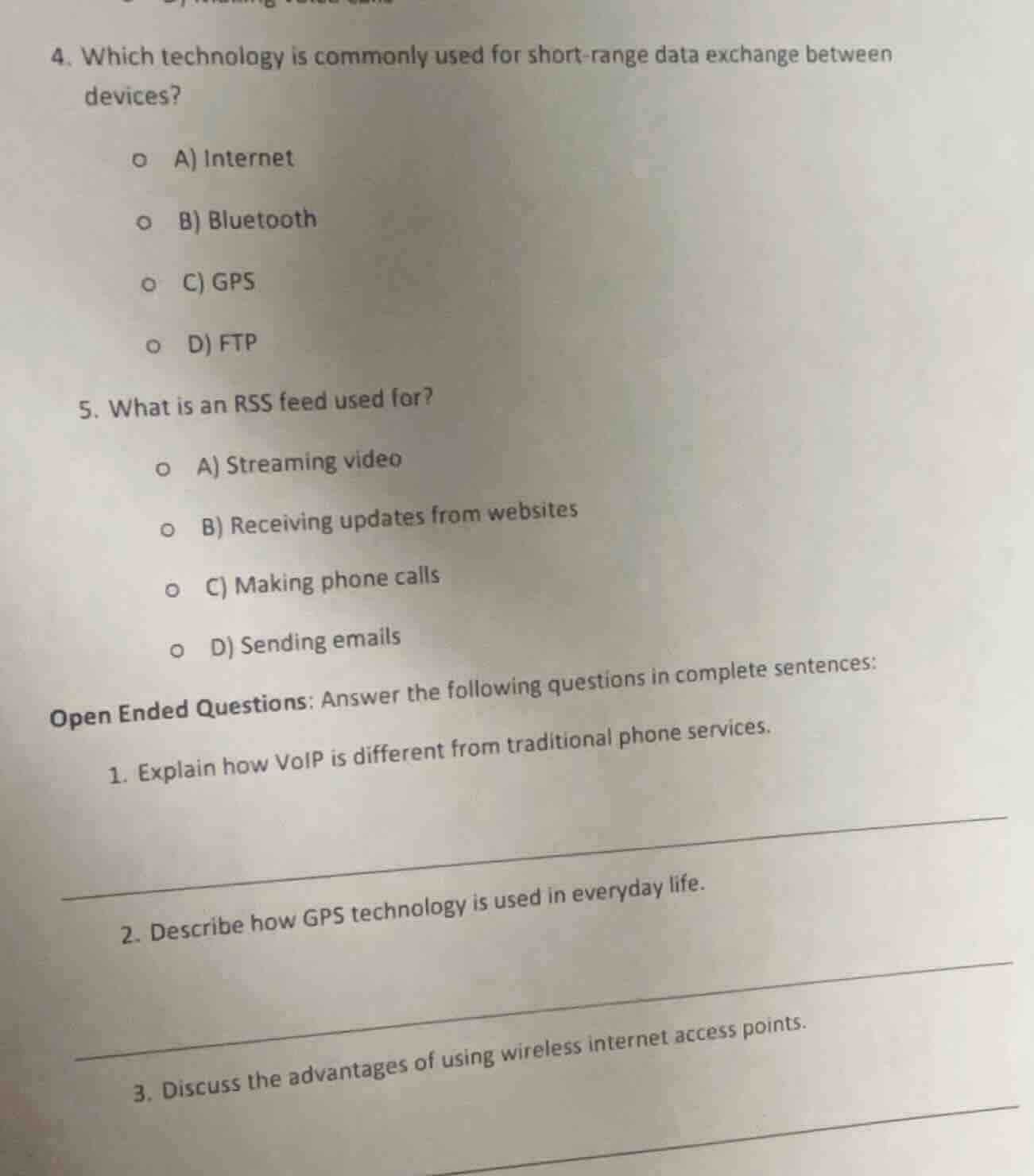 4. which technology is commonly used for short-range data exchange betw…