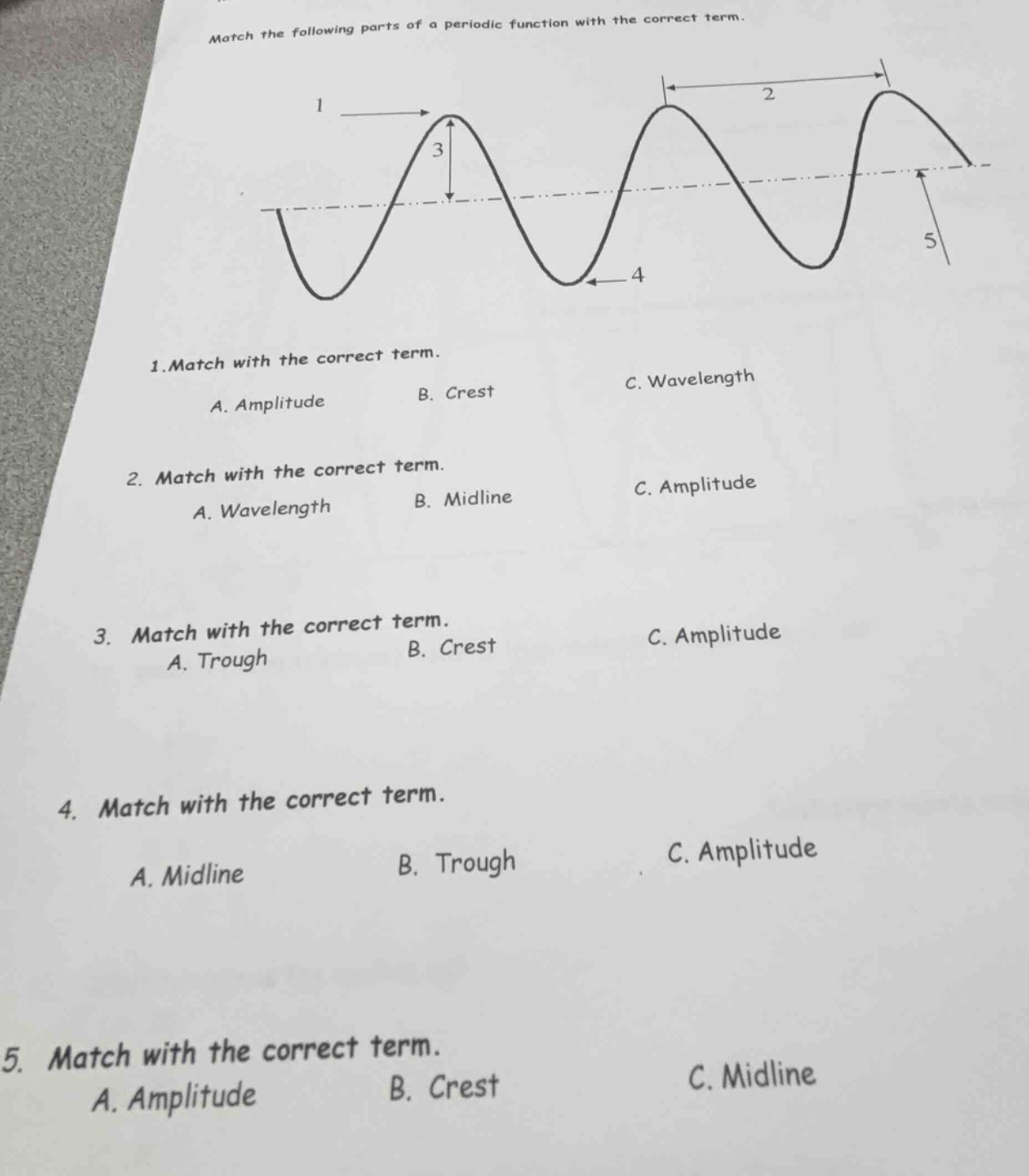 match the following parts of a periodic function with the correct term.…