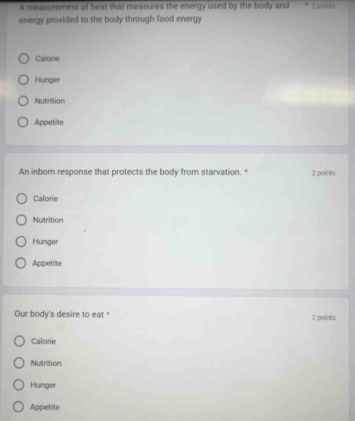 1. a measurement of heat that measures the energy used by the body and …