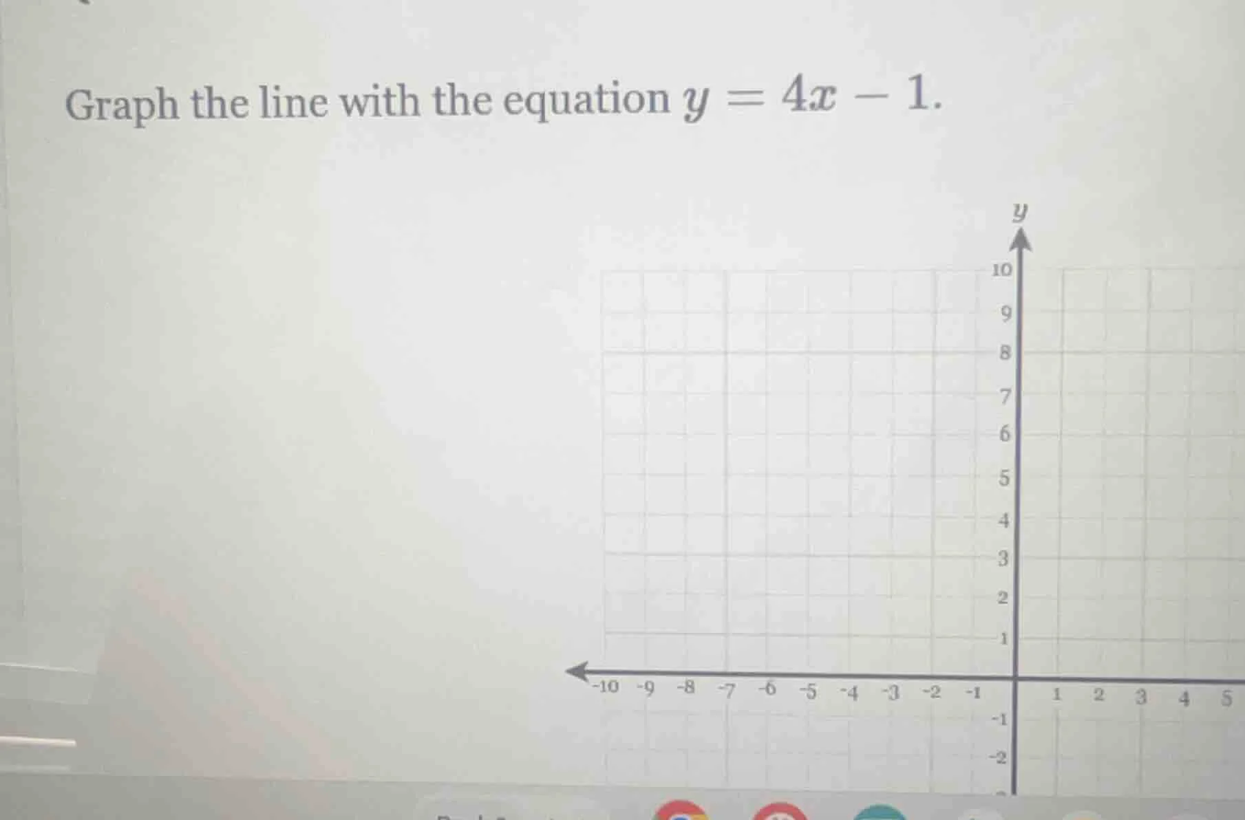 graph the line with the equation $y = 4x - 1$.