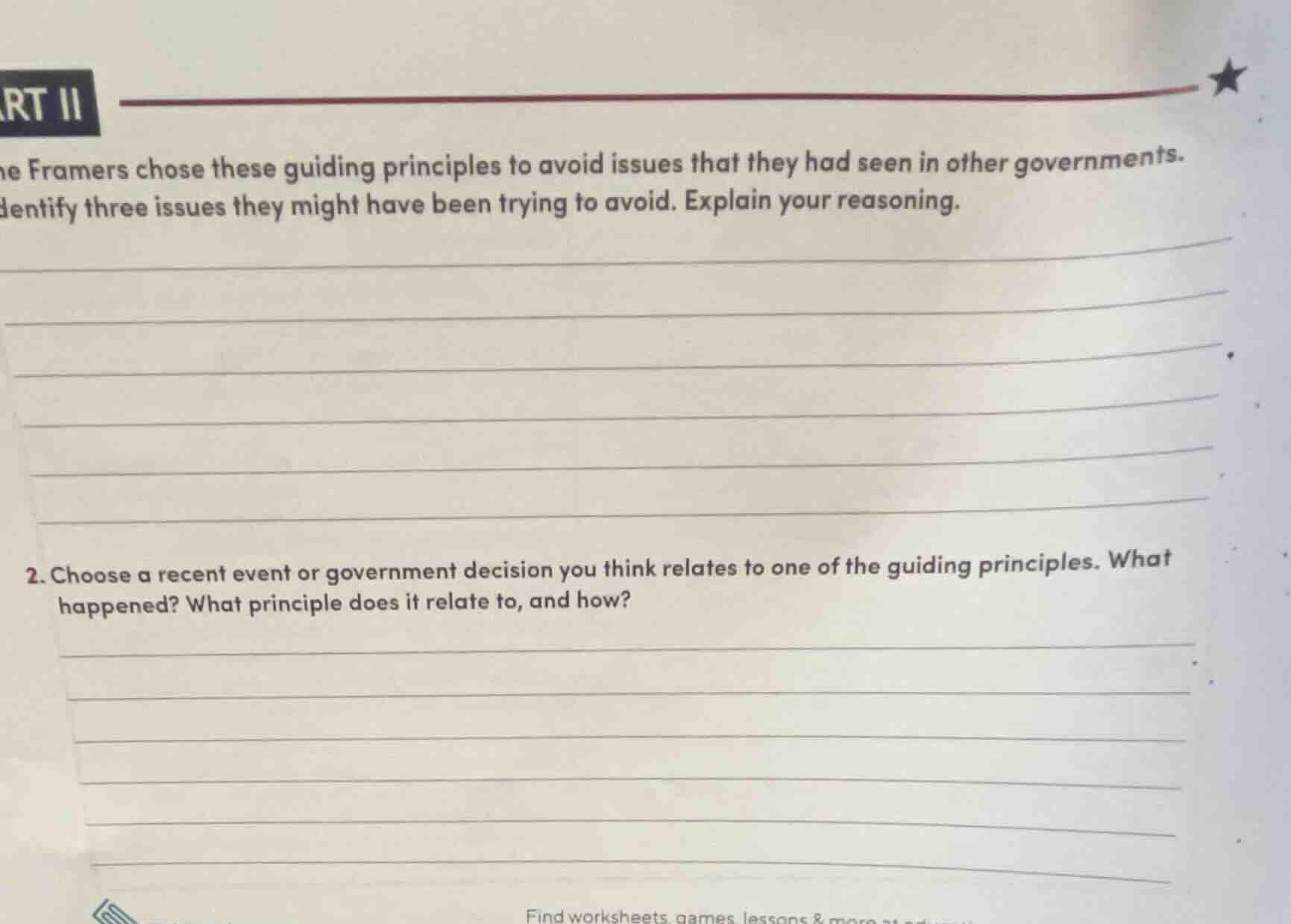 art ii the framers chose these guiding principles to avoid issues that …