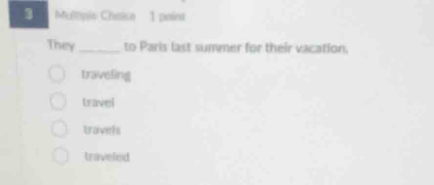 3 multiple choice 1 point they ______ to paris last summer for their va…