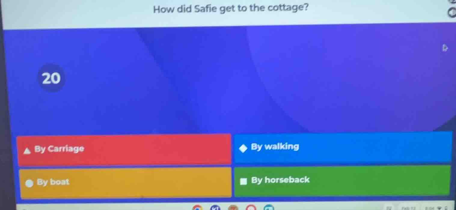 how did safie get to the cottage? 20 by carriage by walking by boat by …