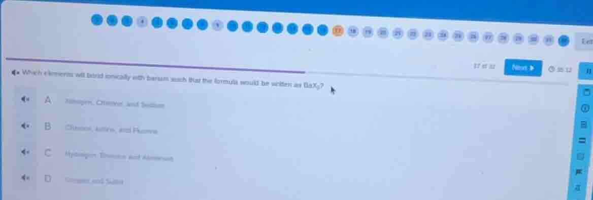 which elements will bond ionically with barium such that the formula wo…