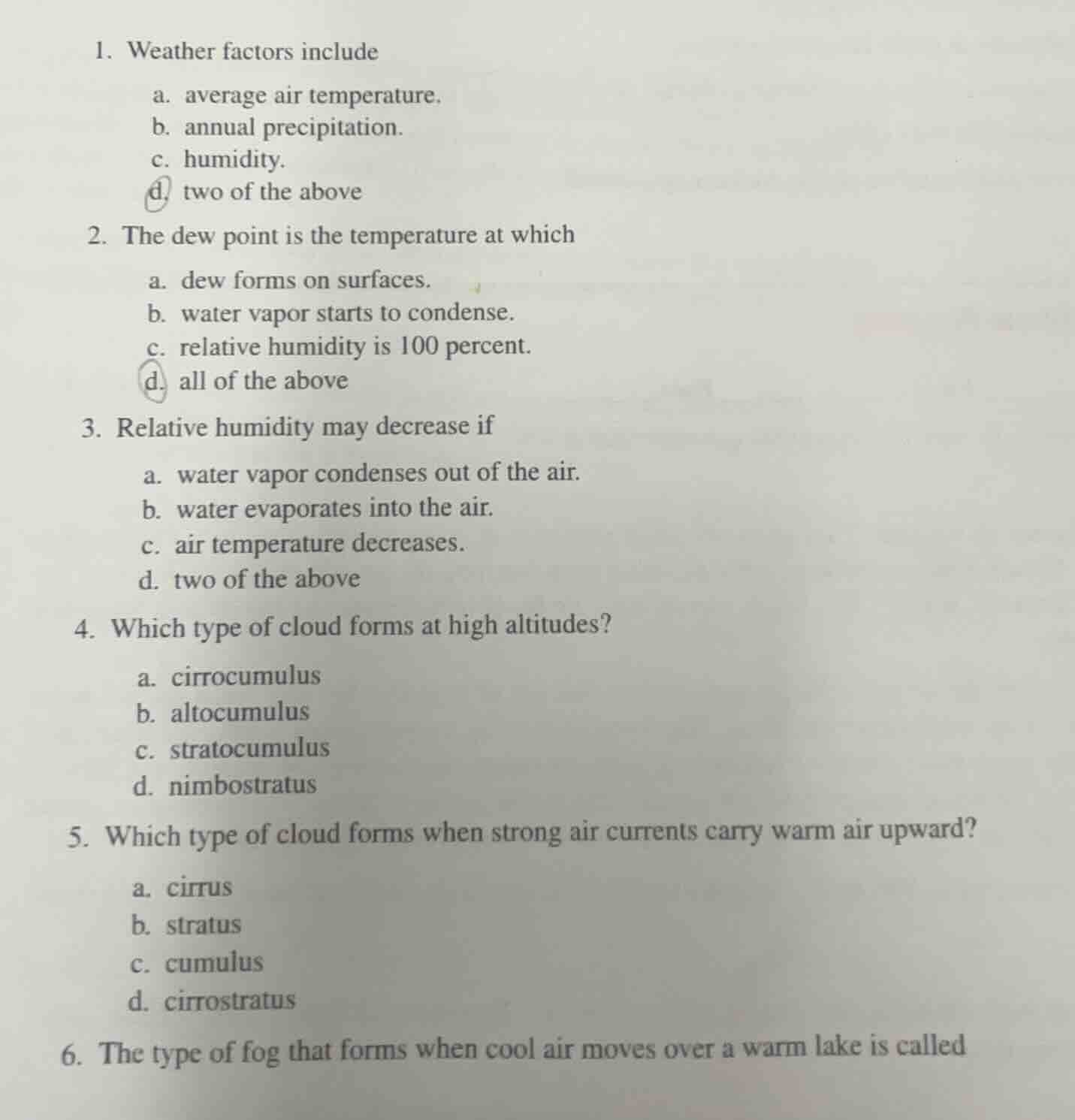 1. weather factors include a. average air temperature. b. annual precip…