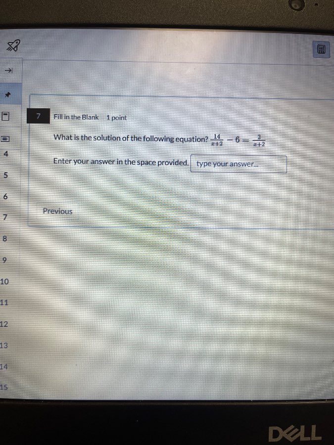 7 fill in the blank 1 point what is the solution of the following equat…