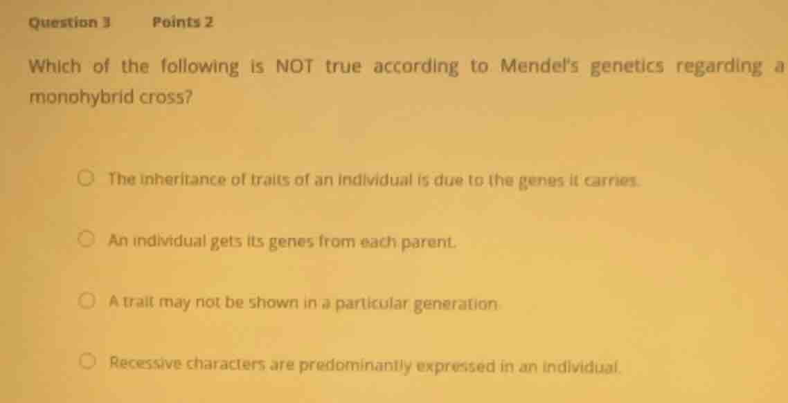 question 3 points 2 which of the following is not true according to men…