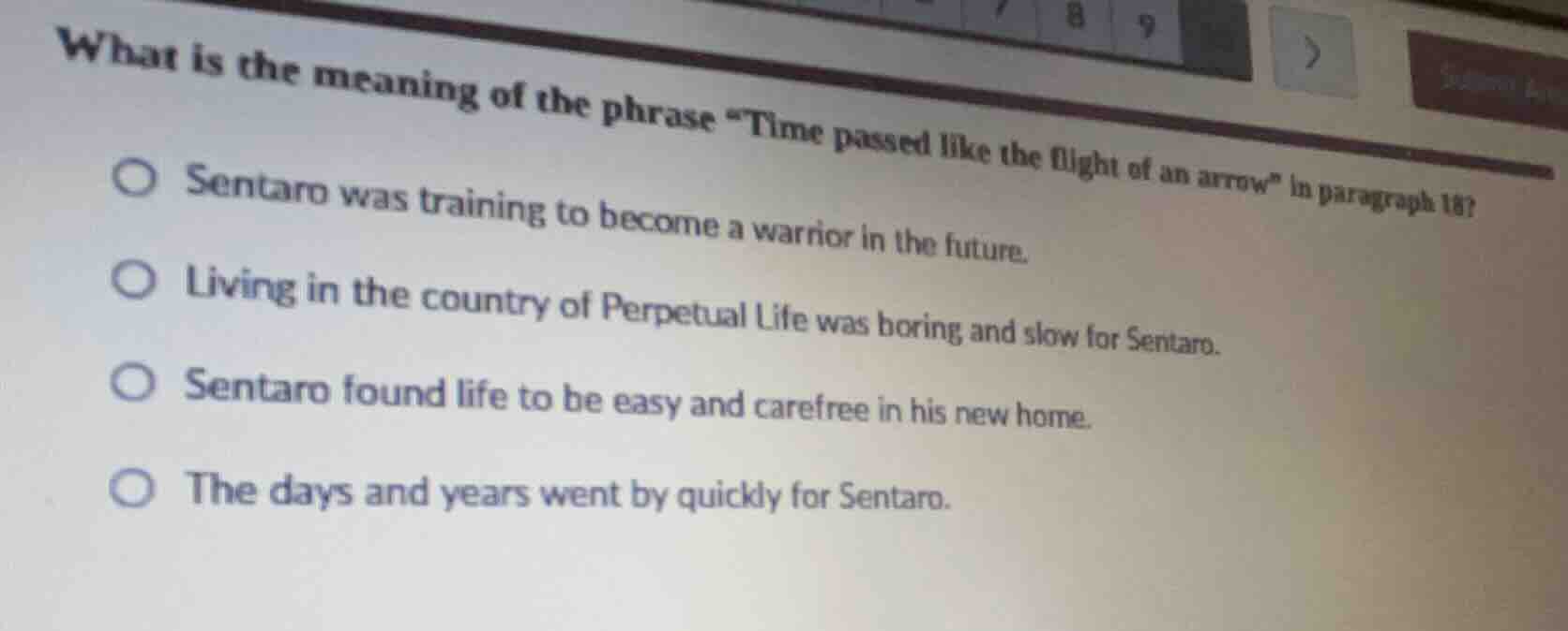 what is the meaning of the phrase “time passed like the flight of an ar…