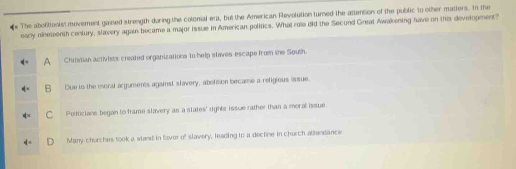 the abolitionist movement gained strength during the colonial era, but …
