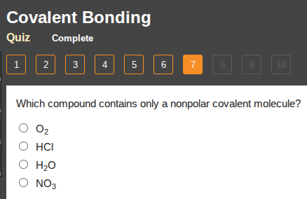 covalent bonding quiz complete 1 2 3 4 5 6 7 8 9 10 which compound cont…