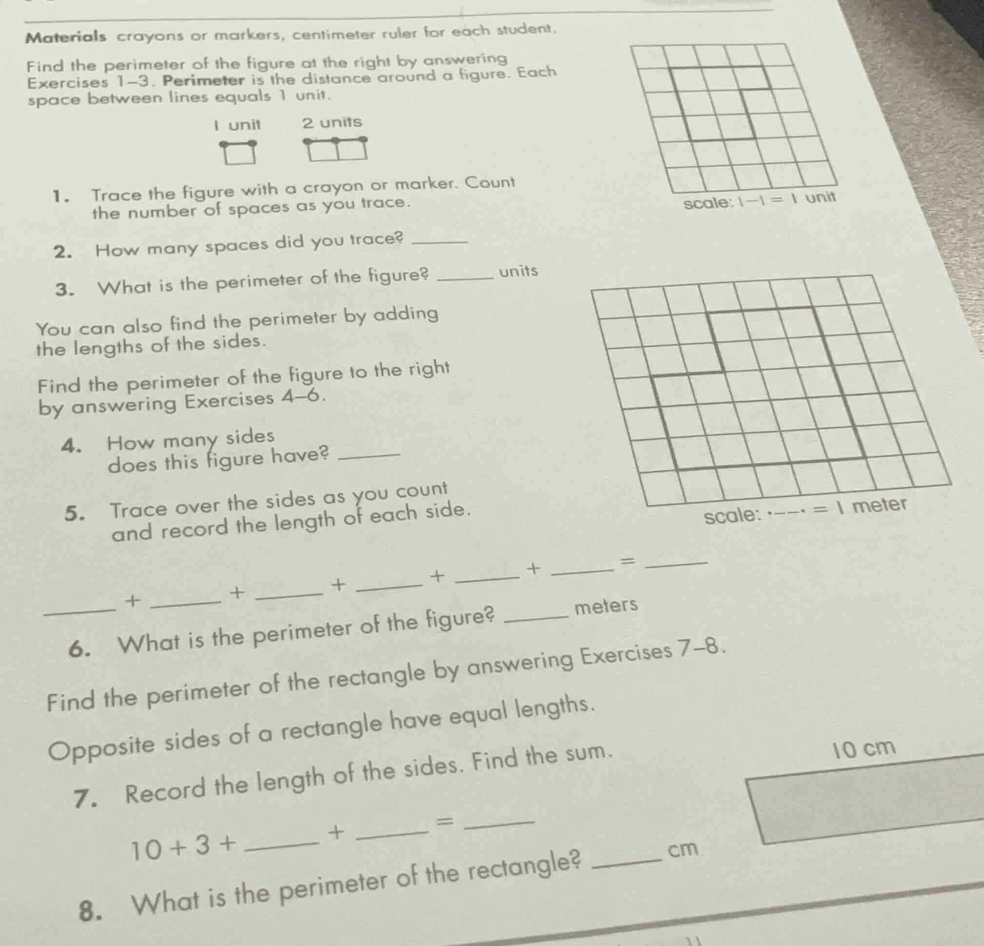 materials crayons or markers, centimeter ruler for each student. find t…