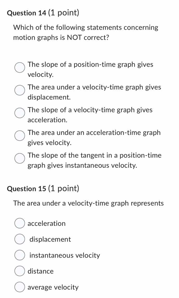 question 14 (1 point)which of the following statements concerning motio…