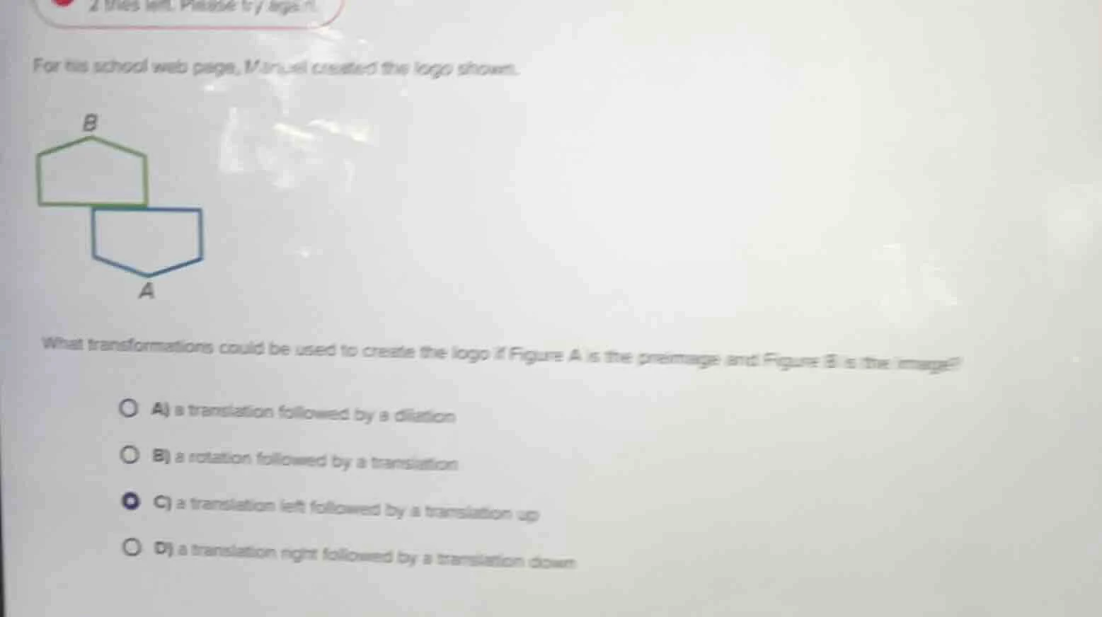 2 tries left. please try again.for his school web page, manuel created …