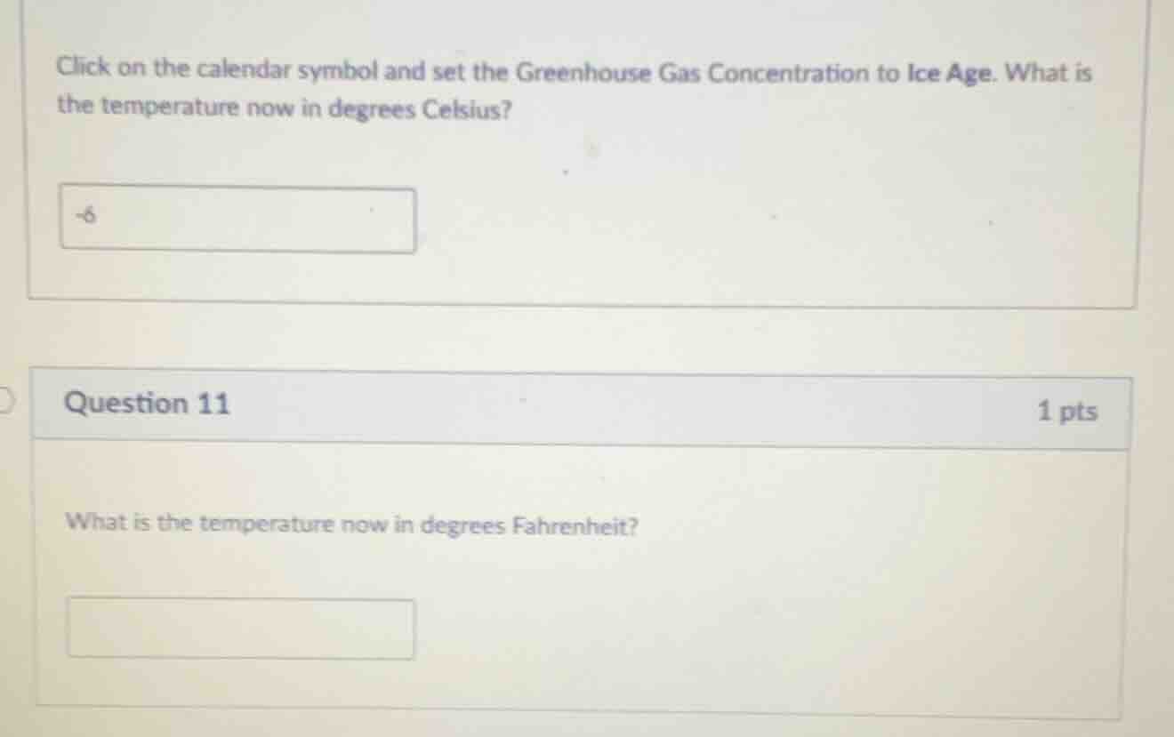 click on the calendar symbol and set the greenhouse gas concentration t…