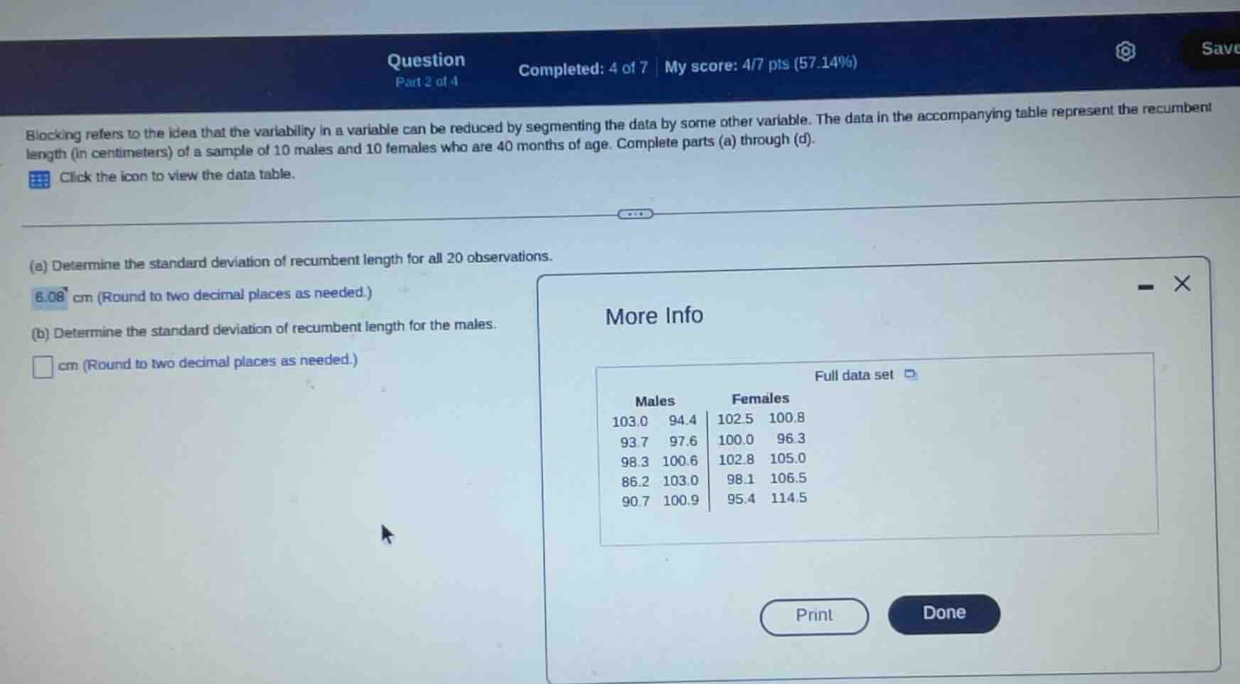 question part 2 of 4 completed: 4 of 7 | my score: 4/7 pts (57.14%) blo…
