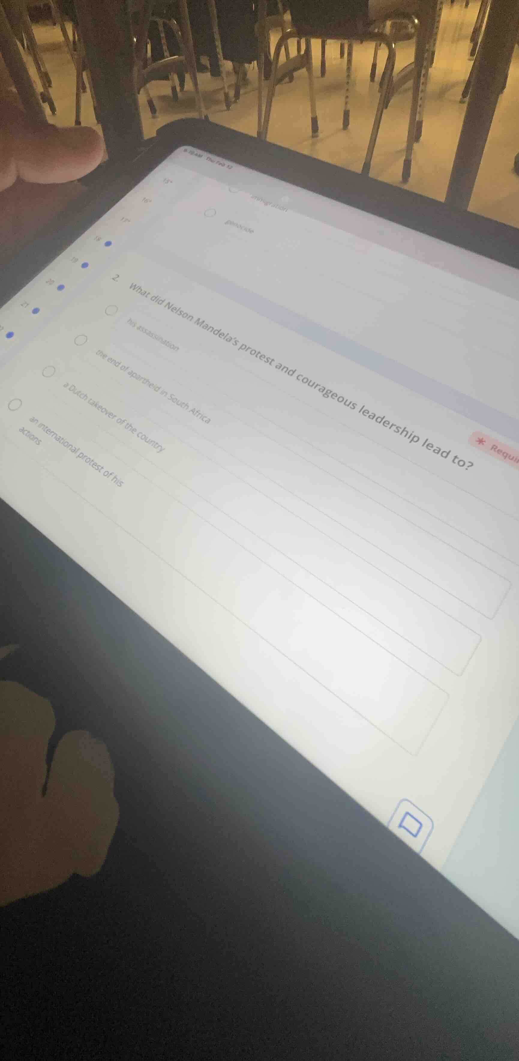 15*immigration16*genocide2. what did nelson mandelas protest and courag…