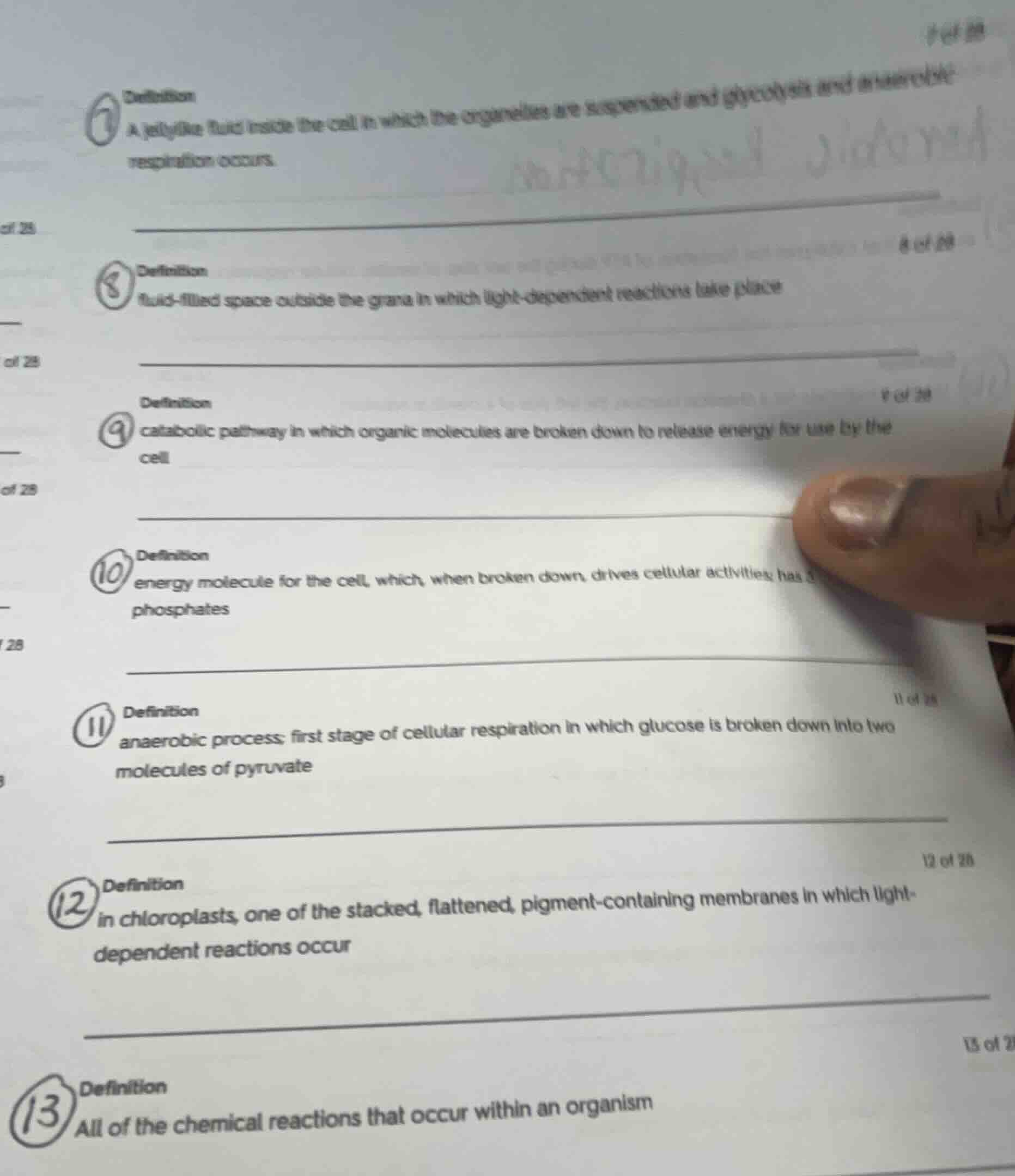 7 definition a jellylike fluid inside the cell in which the organelles …