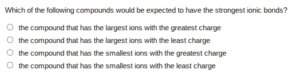 which of the following compounds would be expected to have the stronges…