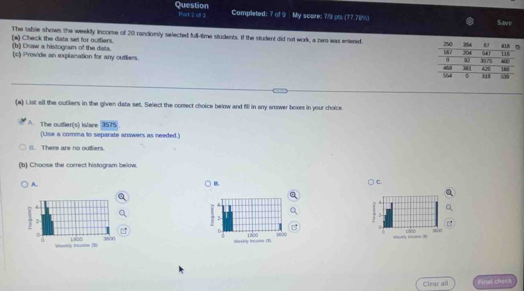question part 2 of 3 completed: 7 of 9 my score: 7/9 pts (77.78%) save …
