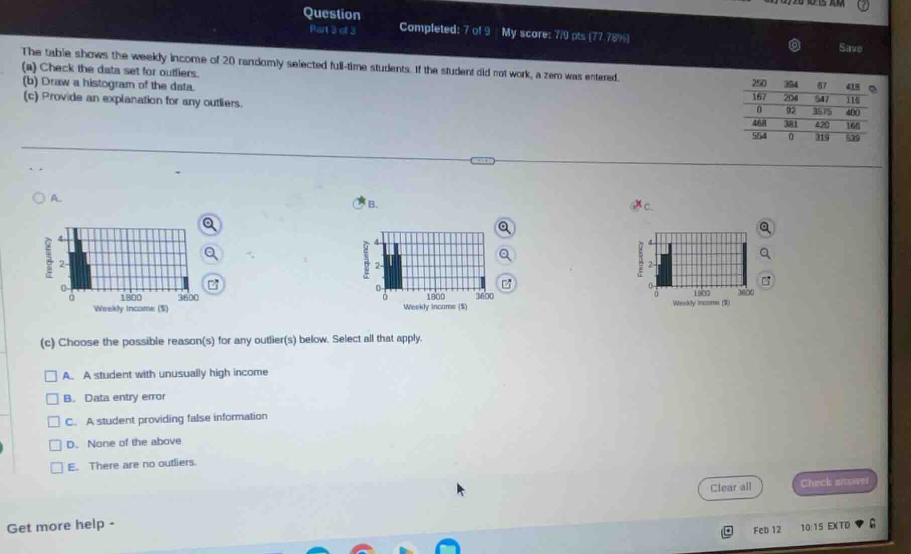 question part 3 of 3 completed: 7 of 9 my score: 7/9 pts (77.78%) save …