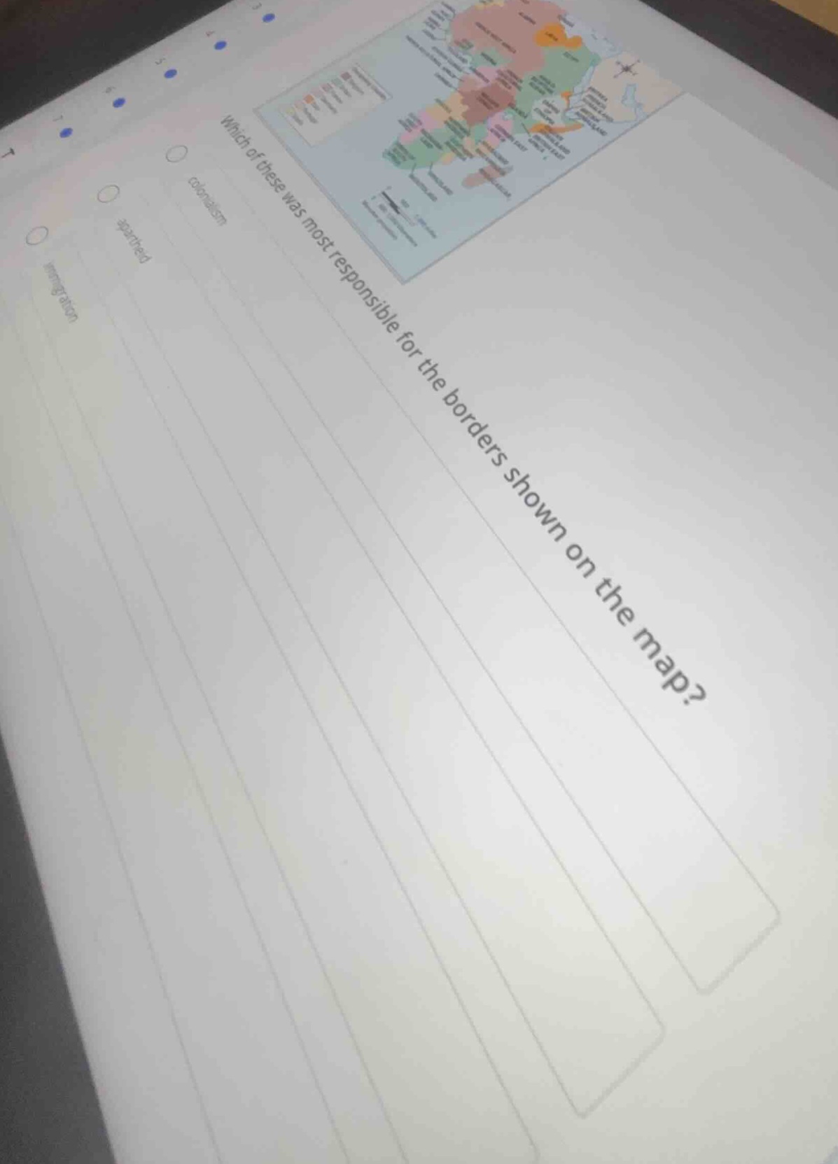 which of these was most responsible for the borders shown on the map?co…