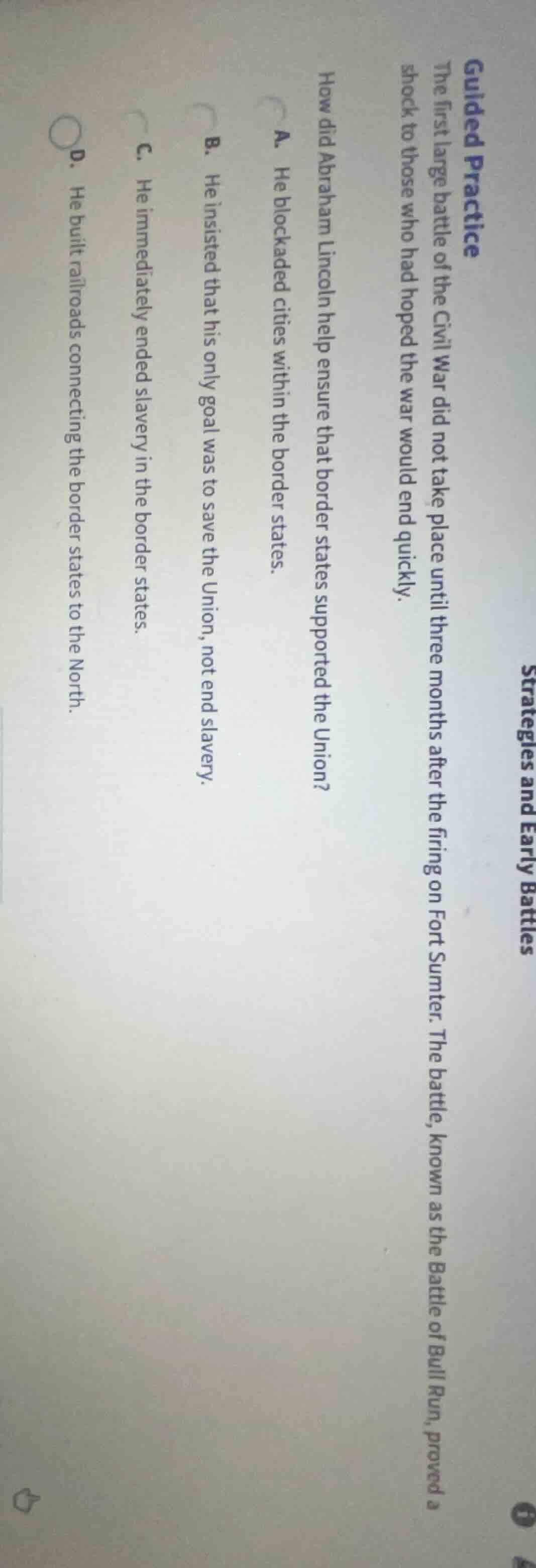 strategies and early battles guided practice the first large battle of …