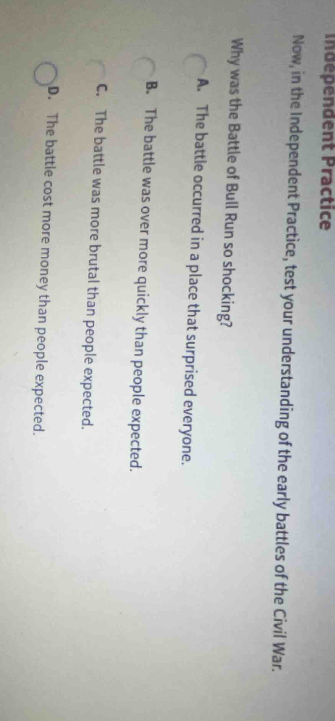 independent practice now, in the independent practice, test your unders…