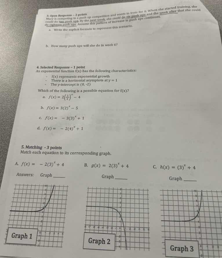 3. open response - 2 points mary is competing in a push up competition …