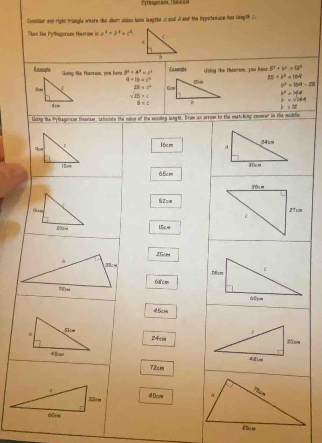 pythagorean theorem consider any right triangle where the short sides h…