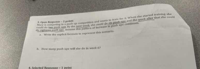 3. open response - 2 points mary is competing in a push up competition …