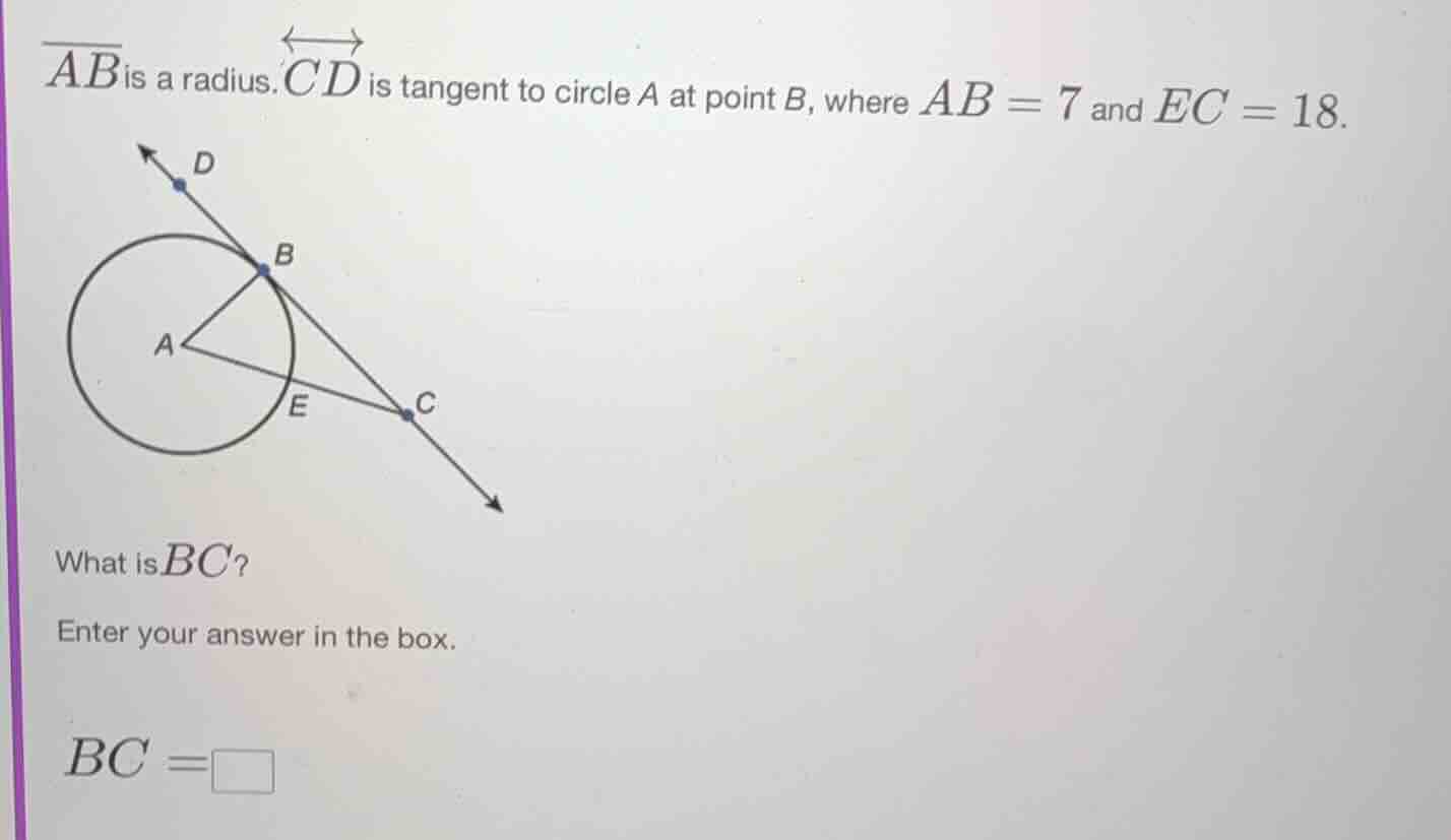 $\\overline{ab}$ is a radius. $\\overleftrightarrow{cd}$ is tangent to …