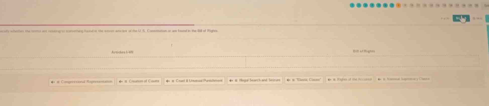 classify whether the terms are relating to something found in the seven…