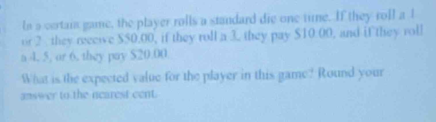 in a certain game, the player rolls a standard die one time. if they ro…