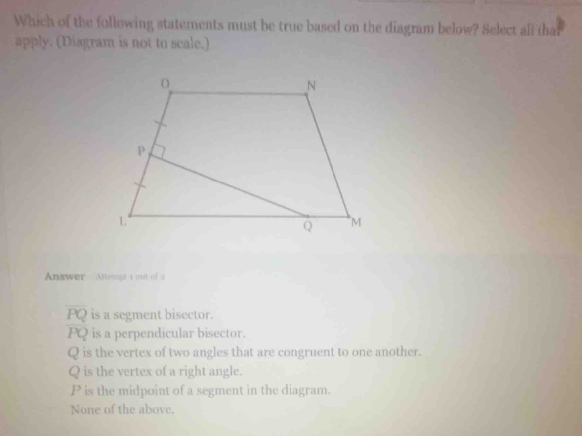 which of the following statements must be true based on the diagram bel…