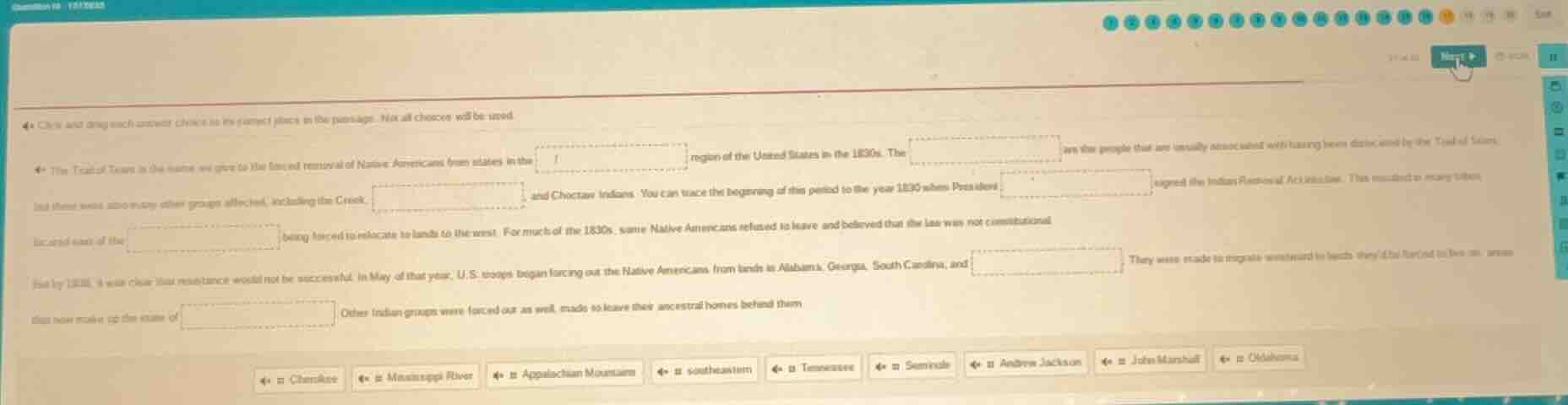 4. click and drag each answer choice to its correct place in the passag…