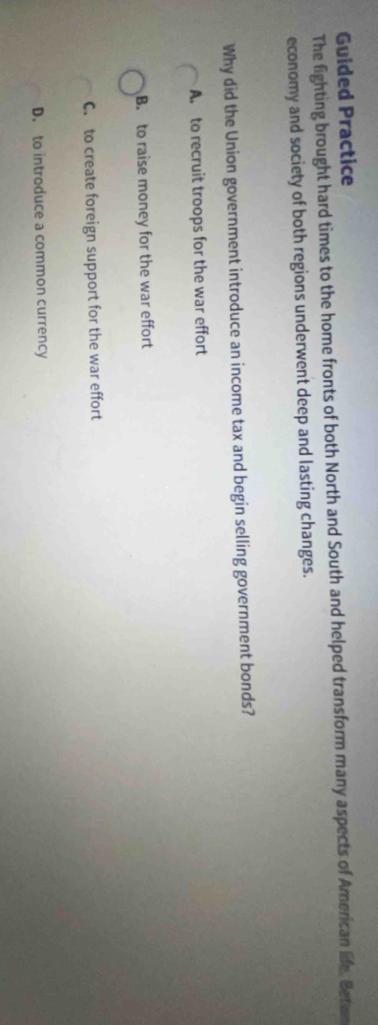 guided practice the fighting brought hard times to the home fronts of b…