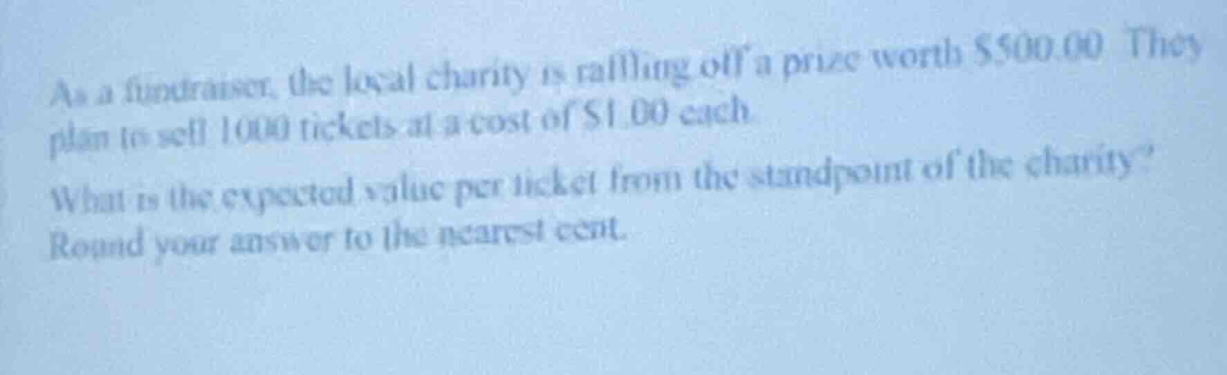 as a fundraiser, the local charity is raffling off a prize worth $500.0…