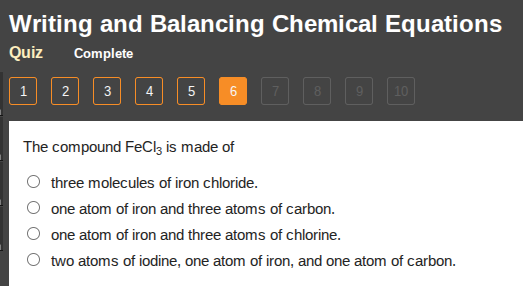 writing and balancing chemical equations quiz complete 1 2 3 4 5 6 7 8 …