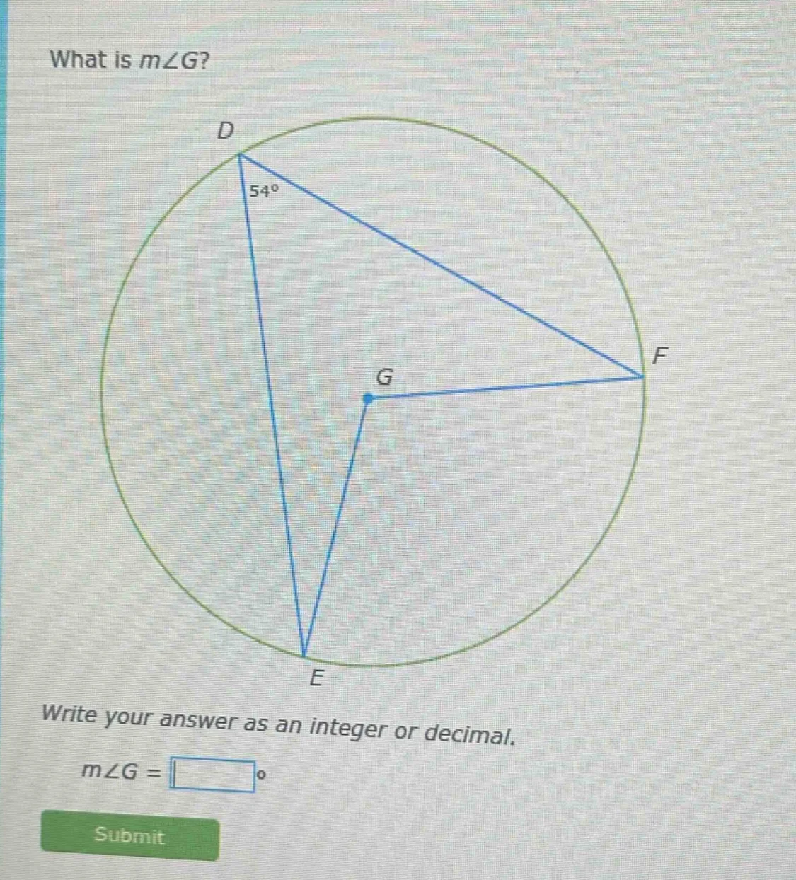 what is $m\\angle g$? write your answer as an integer or decimal. $m\\a…