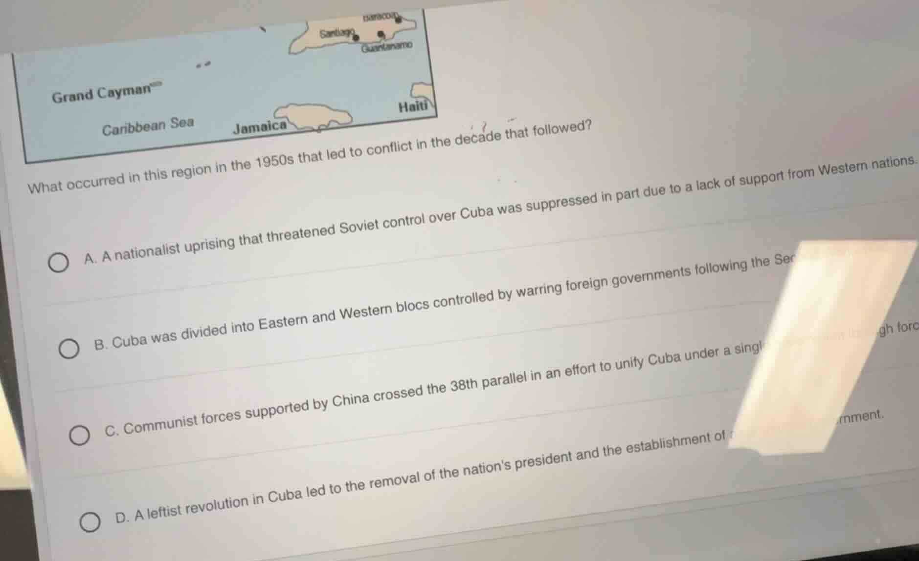 what occurred in this region in the 1950s that led to conflict in the d…