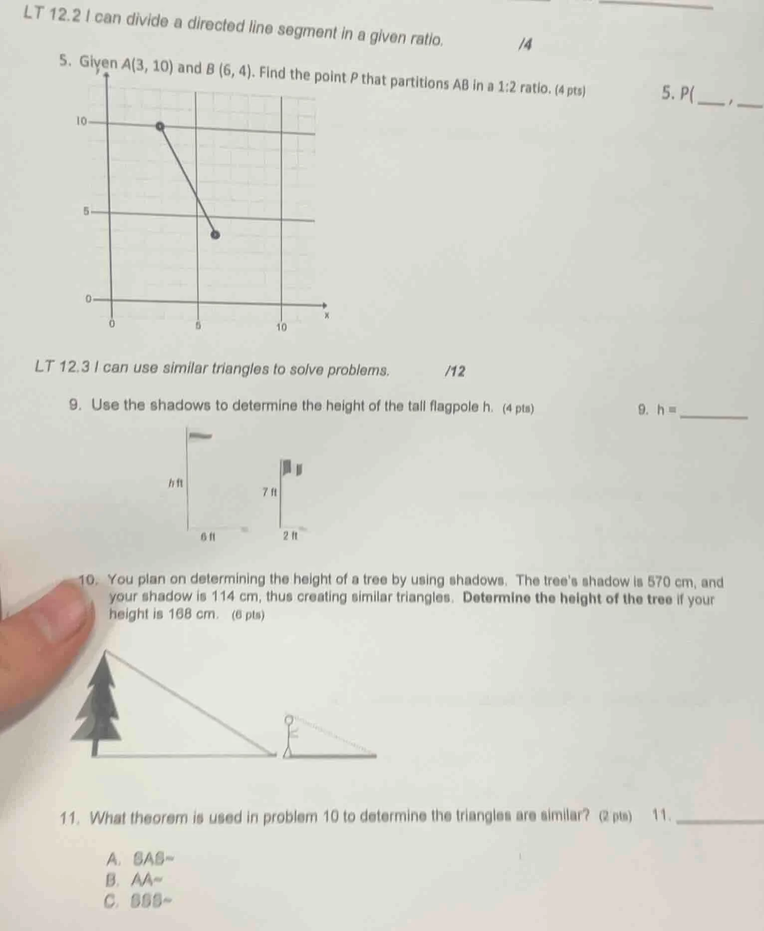 lt 12.2 i can divide a directed line segment in a given ratio. /4 5. gi…